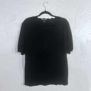 Cable & Gauge Black Short Sleeve Crew Neck Top